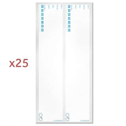 Lot 25 étiquettes de traçabilité pour bouteille réutilisables, 3 marqueurs et 2 chiffons Puracycle