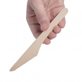 Couteaux en bois biodégradables lot de 100