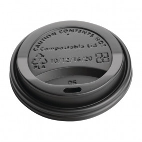 Couvercles gobelets boissons chaudes CPLA compostables Fiesta Green 34 cl