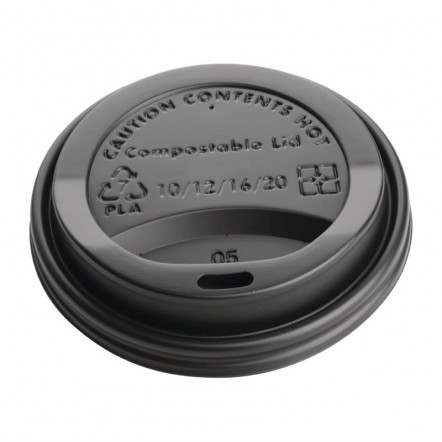 Couvercles gobelets boissons chaudes CPLA compostables Fiesta Green 34 cl