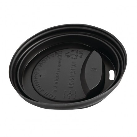 Couvercles gobelets boissons chaudes CPLA compostables Fiesta Green 34 cl
