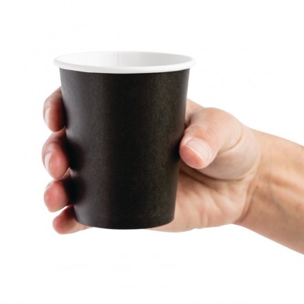Gobelets jetables boissons chaudes Fiesta noirs 225ml x1000
