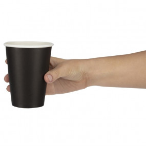 Gobelets jetables boissons chaudes Fiesta noirs 340ml x1000