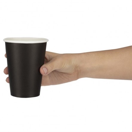 Gobelets jetables boissons chaudes Fiesta noirs 340ml x1000
