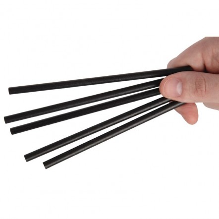 Pailles agitateurs en papier compostables Fiesta Green noires