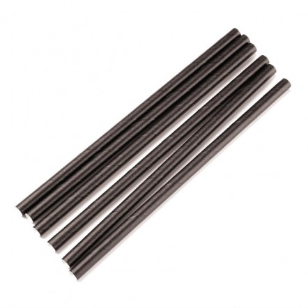 Pailles agitateurs en papier compostables Fiesta Green noires