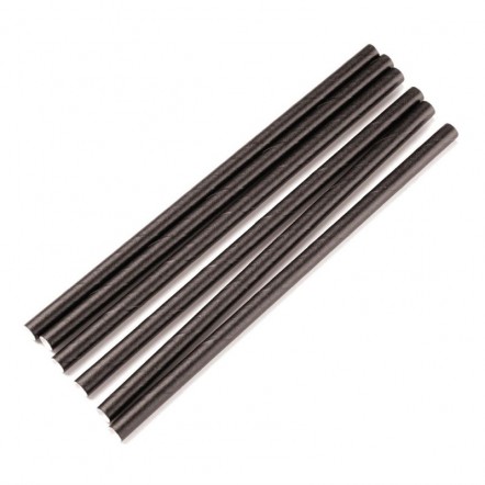 Pailles agitateurs en papier compostables Fiesta Green noires