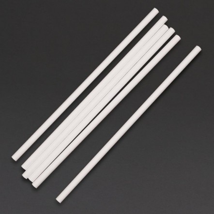 Pailles en papier compostables Fiesta Green blanches