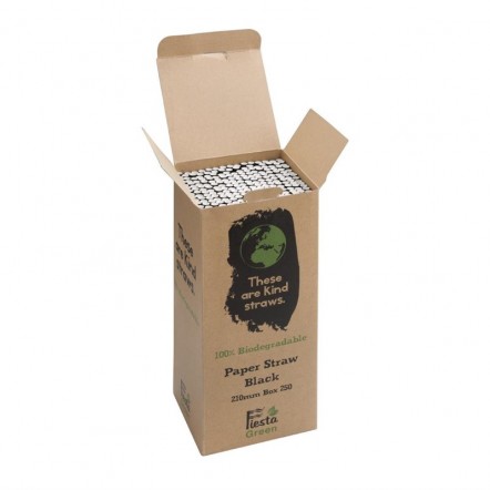 Pailles en papier compostables Fiesta Green noires
