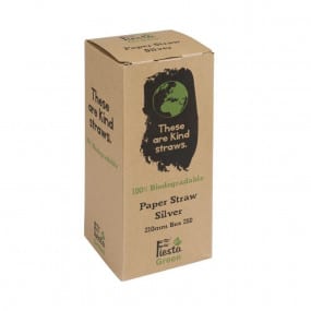 Pailles en papier compostables Fiesta Green argentées