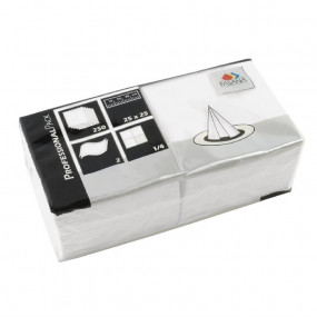 Serviettes cocktail blanches Fasana 250mm