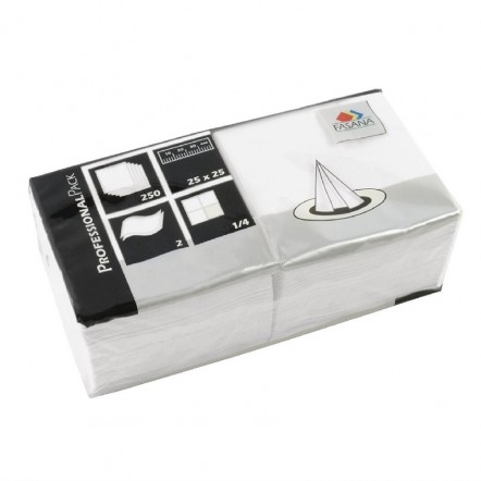Serviettes cocktail blanches Fasana 250mm