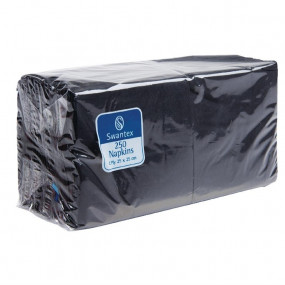 Serviettes cocktail noires 250mm