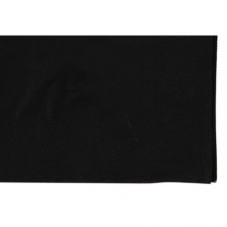 Serviettes cocktail noires 250mm