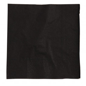 Serviettes cocktail noires 250mm
