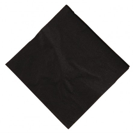 Serviettes cocktail noires 250mm