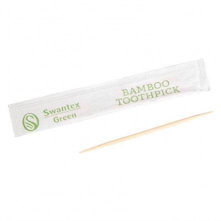 Cure-dents en bambou biodégradables emballés individuellement Swantex