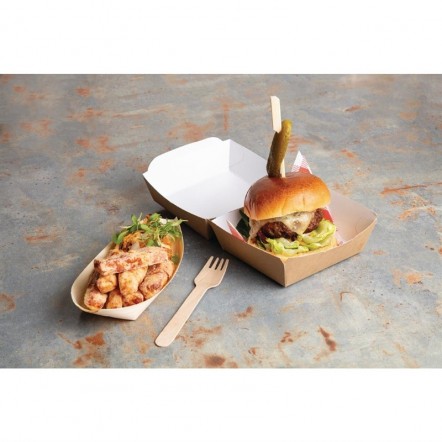 Plats biodégradables en peuplier pirogue Fiesta Green 190mm