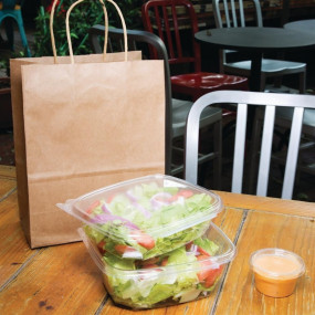 Barquettes à salade avec couvercle compostables en PLA Fiesta Green 682ml