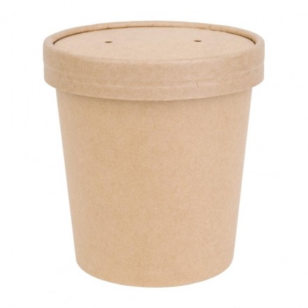 Pots à soupe compostables en PLA Fiesta Green 98 mm - 45,4 cl (x500)