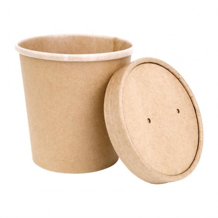 Pots à soupe compostables en PLA Fiesta Green 98 mm - 45,4 cl (x500)