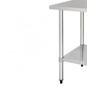 Table de préparation sans rebord en acier inoxydable Vogue 600 x 600mm