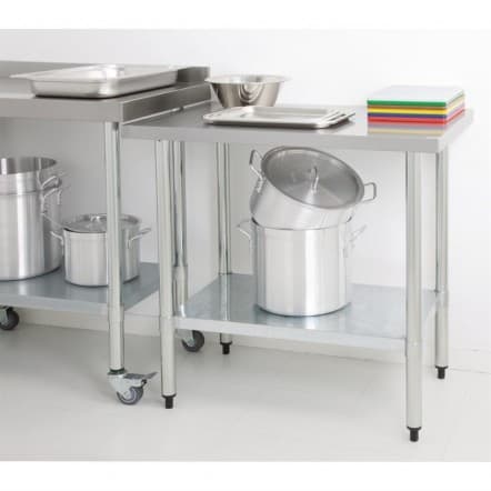 Table de préparation sans rebord en acier inoxydable Vogue 600 x 600mm
