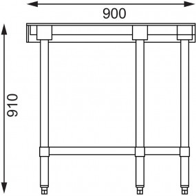 Table d'angle inox Vogue 700mm