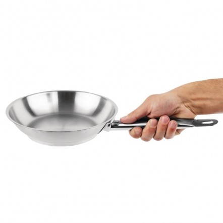 Poêle induction en acier inoxydable Vogue 200mm