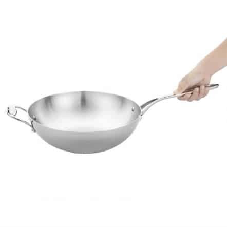 Wok triple épaisseur à fond plat Vogue
