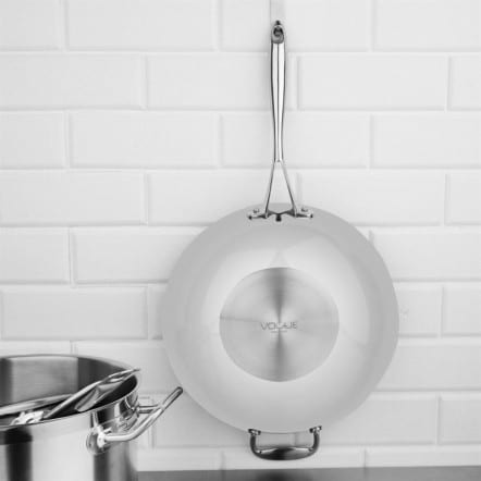 Wok triple épaisseur à fond plat Vogue