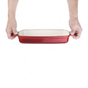 Plat en fonte rectangulaire Vogue rouge 1,8L