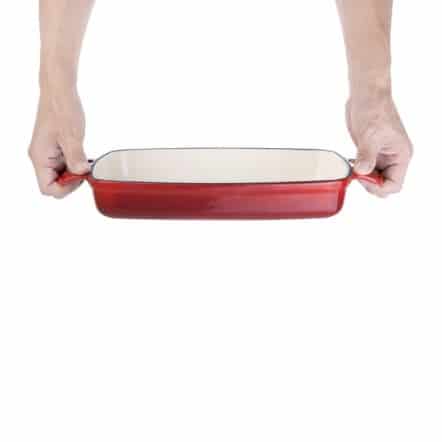 Plat en fonte rectangulaire Vogue rouge 1,8L