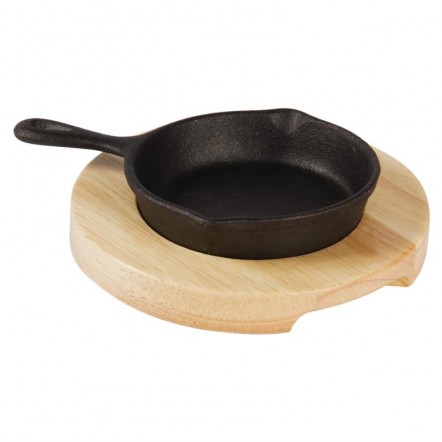Support en bois clair pour mini cocotte Y259 et mini poêle GJ553 Olympia