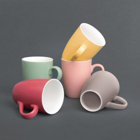 Mug pastel mat en porcelaine Olympia rouge 320ml