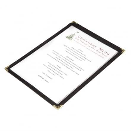 Protège-menus style américain Olympia A5 deux vues noir