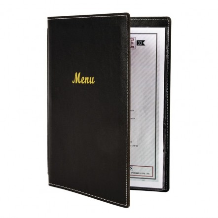 Protège-menus en simili cuir Olympia A4 noir