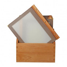 Protège-menus cadre en bois Securit A4 marron
