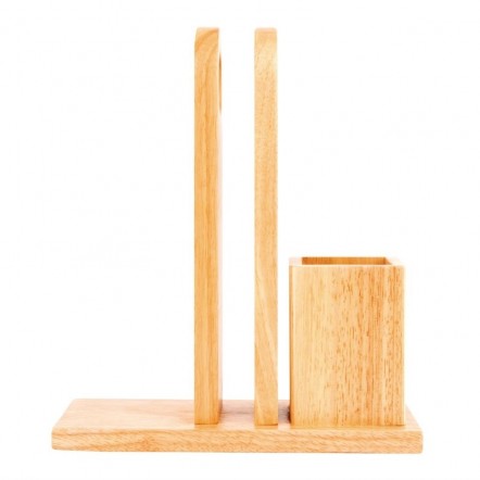 Support porte-menus en bois avec pot à couverts Olympia