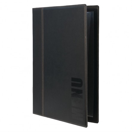 Protège-menus contemporain Securit A4 noir