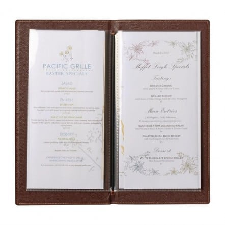 Protège-menus contemporain Securit A5 marron clair