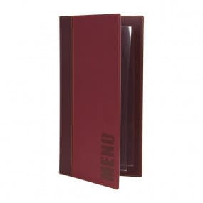 Protège-menus contemporain Securit A5 rouge foncé