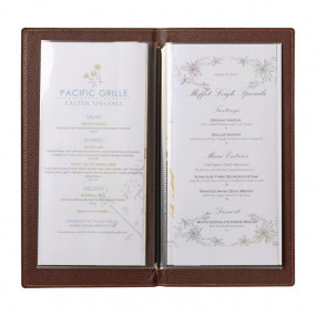 Protège-menus contemporain Securit A5 rouge foncé
