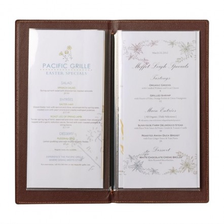 Protège-menus contemporain Securit A5 rouge foncé