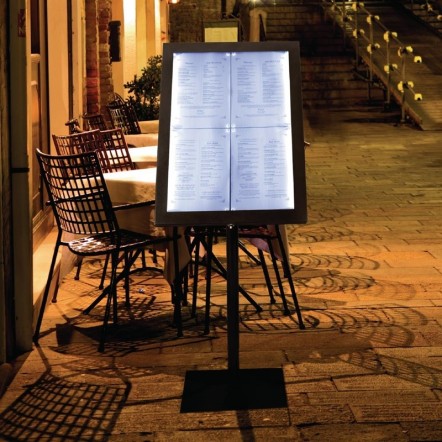 Présentoir éclairé LED Securit noir