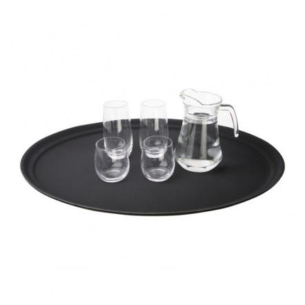 Plateau ovale en plastique anti-glisse Kristallon