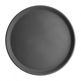 Plateau antidérapant en fibre de verre Kristallon rond noir 356mm