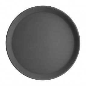 Plateau antidérapant en plastique Kristallon rond noir 280mm