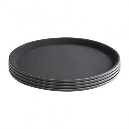 Plateau antidérapant en plastique Kristallon rond noir 356mm