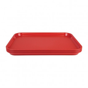 Plateau fast food en plastique Kristallon rouge